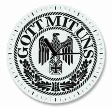 Wanduhr aus Glas - Gott mit uns Wanduhr aus Glas - Gott mit uns