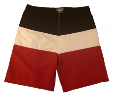 +++ANGEBOT+++Premium Badehose - schwarz-weiß-rot + GRATIS Flip Flops Sonnenbraun (Wert 19,90€)