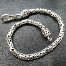Armkette - Silber - Königskette - 4mm - 21cm - handgefertigt Armkette - Silber - Königskette - 4mm - 21cm - handgefertigt