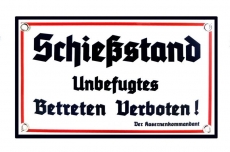 Emailleschild - Schießstand Emailleschild - Schießstand
