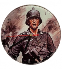 Wanduhr aus Glas - Deutscher Soldat Wanduhr aus Glas - Deutscher Soldat