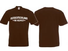 Frauen T-Shirt - Ostdeutschland - No Respect - braun/weiß - Motiv 2 Frauen T-Shirt - Ostdeutschland - No Respect - braun/weiß - Motiv 2