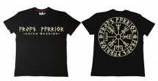 Premium Shirt - Aryan Warrior - Vegvisir Runenschrift - schwarz/beige Premium Shirt - Aryan Warrior - Vegvisir Runenschrift - schwarz/beige
