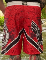 +++ANGEBOT+++ Premium Badehose - Gott mit uns - rot + GRATIS Flip Flops Sonnenbraun (Wert 19,90€)