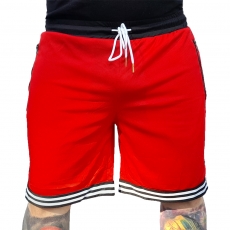 +++ANGEBOT+++Mesh Short - schwarz-weiß-rot + GRATIS Flip Flops Sonnenbraun (Wert 19,90€)