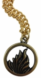 Halskette - Feuer Symbol - Goldfarben Halskette - Feuer Symbol - Goldfarben