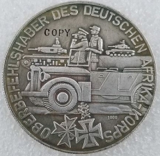 Medallie - Erwin Rommel - Wüstenfuchs - silbern - Sammleranfertigung