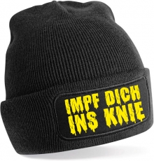 Mütze - BD - Impf dich ins Knie - schwarz/gelb Mütze - BD - Impf dich ins Knie - schwarz/gelb