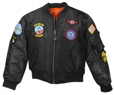 Kinder Jacke - MA1 Flieger Jacke Top Boy CI - schwarz Kinder Jacke - MA1 Flieger Jacke Top Boy CI - schwarz