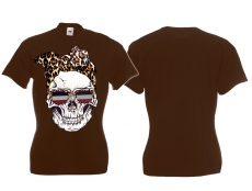 Frauen T-Shirt - Leoparden Schädel - braun Frauen T-Shirt - Leoparden Schädel - braun
