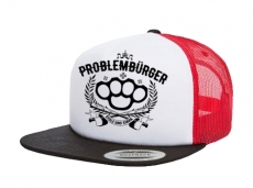 Cap Problembürger - 3-Tone - schwarz/weiß/rot - Trucker Cap Cap Problembürger - 3-Tone - schwarz/weiß/rot - Trucker Cap