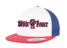 Cap White Power - Dog Face - Südstaaten - Faust - 3-Tone - rot-weiß-royal - Trucker Cap Cap White Power - Dog Face - Südstaaten - Faust - 3-Tone - rot-weiß-royal - Trucker Cap