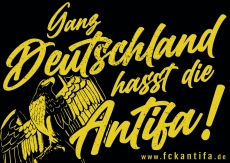 Ganz Deutschland hasst die Antifa Motiv 2 - Aufkleber Paket 100 Stück Ganz Deutschland hasst die Antifa Motiv 2 - Aufkleber Paket 100 Stück