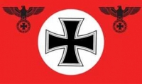 Fahne - Deutschland - Rot mit Kreis, EK & Reichsadler (243) Fahne - Deutschland - Rot mit Kreis, EK & Reichsadler (243)
