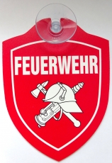 Schild mit Saugnapf - Feuerwehr Schild mit Saugnapf - Feuerwehr