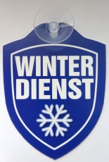 Schild mit Saugnapf - Winterdienst Schild mit Saugnapf - Winterdienst