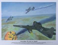 Poster - Kunstdruck - Düsenjäger Me 262 im Angriff Poster - Kunstdruck - Düsenjäger Me 262 im Angriff