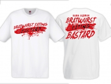 T-Hemd - Bratwurst eating Bastard - weiss/rot T-Hemd - Bratwurst eating Bastard - weiss/rot