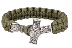 Armband - Paracord - Thorshammer mit Rune - 23cm - oliv Armband - Paracord - Thorshammer mit Rune - 23cm - oliv