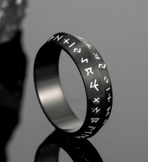 Ring - Nordischer Futhark Ring - schwarz Ring - Nordischer Futhark Ring - schwarz