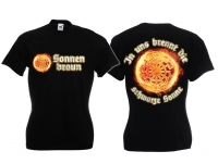 Frauen T-Shirt - Sonnenbraun - schwarz Frauen T-Shirt - Sonnenbraun - schwarz