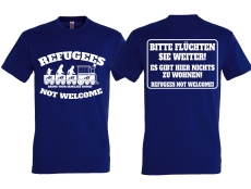 T-Hemd - Refugees not Welcome - Motiv 2 - navy T-Hemd - Refugees not Welcome - Motiv 2 - navy