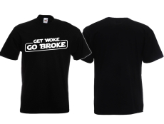 T-Hemd - Get Woke - Go Broke - schwarz/weiß T-Hemd - Get Woke - Go Broke - schwarz/weiß