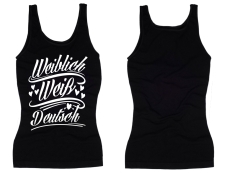 Frauen Top - weiblich/weiß/deutsch - schwarz/weiß Frauen Top - weiblich/weiß/deutsch - schwarz/weiß