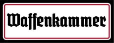Holzschild - 27x10cm - Waffenkammer - schwarz/weiß/rot Holzschild - 27x10cm - Waffenkammer - schwarz/weiß/rot