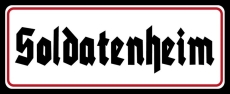 Holzschild - 27x10cm - Soldatenheim - schwarz/weiß/rot Holzschild - 27x10cm - Soldatenheim - schwarz/weiß/rot