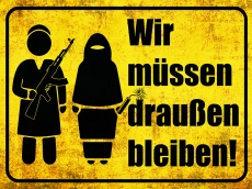 Blechschild - 30x40cm - Wir müssen draußen bleiben Blechschild - 30x40cm - Wir müssen draußen bleiben