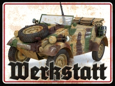 Blechschild - 30x40cm - Werkstatt - VW Kübelwagen Blechschild - 30x40cm - Werkstatt - VW Kübelwagen