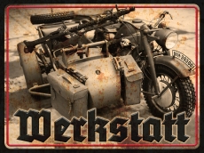 Blechschild - 30x40cm - Werkstatt - Wehrmachts Krad Blechschild - 30x40cm - Werkstatt - Wehrmachts Krad
