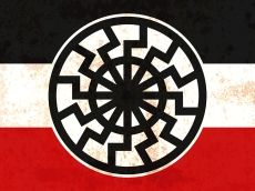 Holzschild - 30x40cm - Schwarze Sonne - schwarz/weiß/rot Holzschild - 30x40cm - Schwarze Sonne - schwarz/weiß/rot