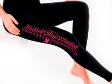 Frauen - Leggings - Weiblich Weiß Deutsch - schwarz/pink Frauen - Leggings - Weiblich Weiß Deutsch - schwarz/pink
