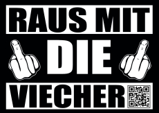 Raus mit die Viecher - Aufkleber Paket 50 Stück Raus mit die Viecher - Aufkleber Paket 50 Stück