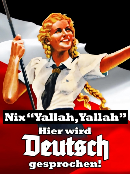 Blechschild - 30x40cm - Nix Yallah,Yallah - Hier wird Deutsch gesprochen Blechschild - 30x40cm - Nix Yallah,Yallah - Hier wird Deutsch gesprochen