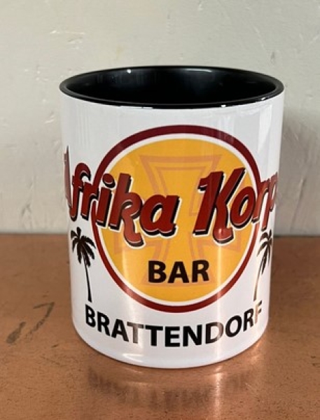Tasse - schwarz - Afrikakorps Bar Brattendorf - Motiv 2 Tasse - schwarz - Afrikakorps Bar Brattendorf - Motiv 2
