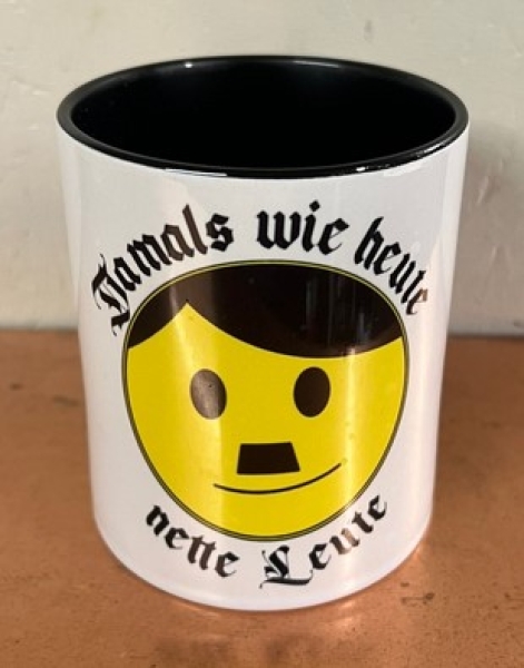 Tasse - schwarz - Damals wie Heute - Nette Leute Tasse - schwarz - Damals wie Heute - Nette Leute
