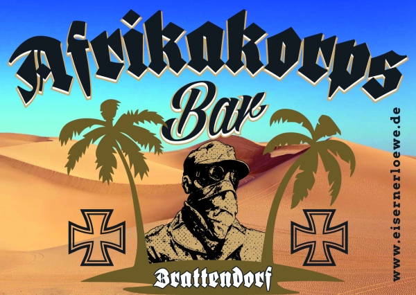 Afrikakorps Bar Brattendorf - Aufkleber Paket 50 Stück Afrikakorps Bar Brattendorf - Aufkleber Paket 50 Stück