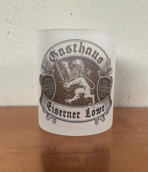Glas Tasse - Gasthaus Eiserner Löwe Glas Tasse - Gasthaus Eiserner Löwe