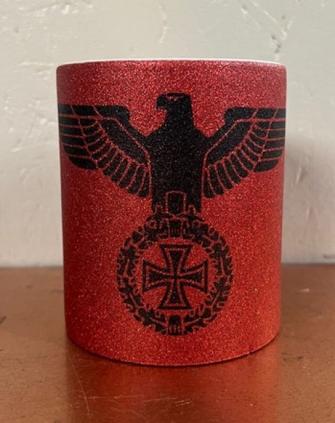 Glitzer Tasse - rot - Reichsadler - Eisernes Kreuz Glitzer Tasse - rot - Reichsadler - Eisernes Kreuz