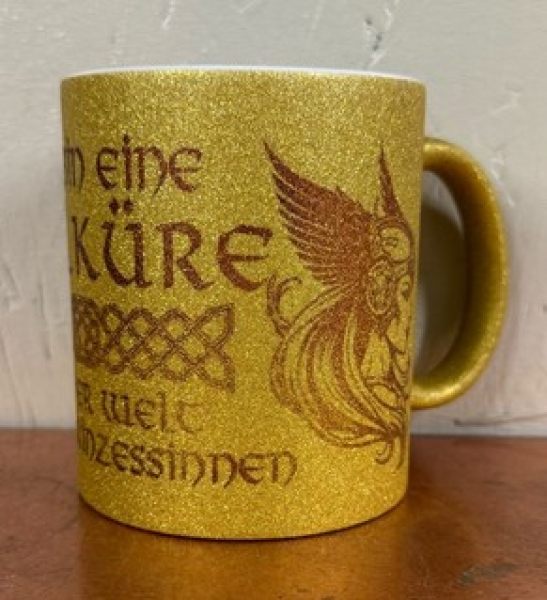 Glitzer Tasse - gold - Ich bin eine Walküre