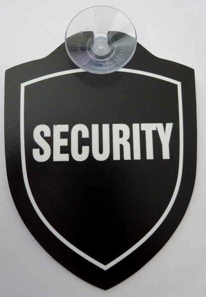 Schild mit Saugnapf - Security Schild mit Saugnapf - Security