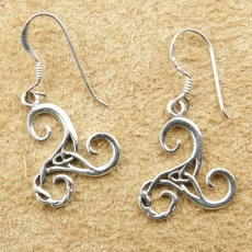 Ohrringe - Triskel verziert - 925 Silber 1 Paar Ohrringe - Triskel verziert - 925 Silber 1 Paar