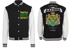 College Jacke - schwarz/weiß - Ich bin stolz Sachse zu sein College Jacke - schwarz/weiß - Ich bin stolz Sachse zu sein