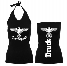 Frauen Neckholder Top - Druck18 - schwarz Frauen Neckholder Top - Druck18 - schwarz
