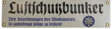 Emailleschild - Luftschutzbunker - Motiv 2 Emailleschild - Luftschutzbunker - Motiv 2