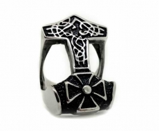 Ring - Edelstahlring - Thorhammer mit Eisernes Kreuz Ring - Edelstahlring - Thorhammer mit Eisernes Kreuz
