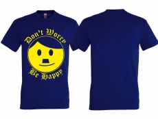 T-Hemd - Nettes Gesicht - Dont worry be happy - blau T-Hemd - Nettes Gesicht - Dont worry be happy - blau